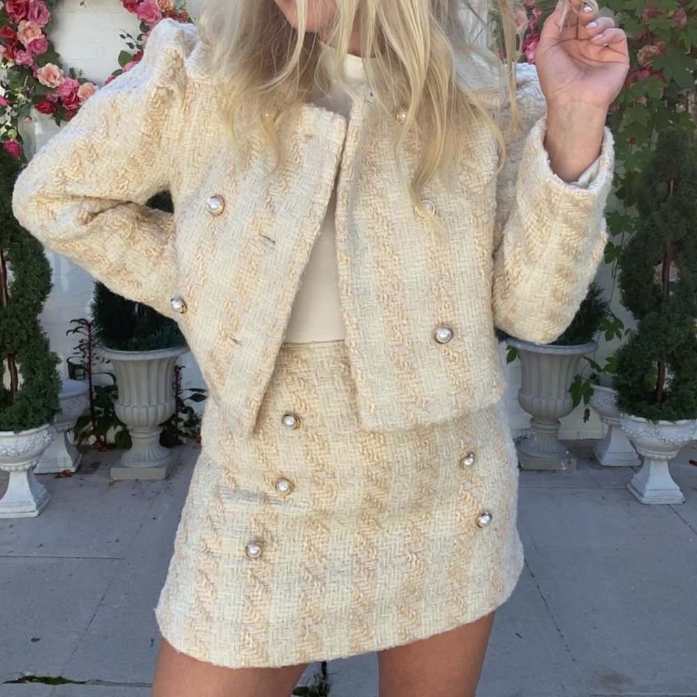 Mews Crop Jacket-Harvest White